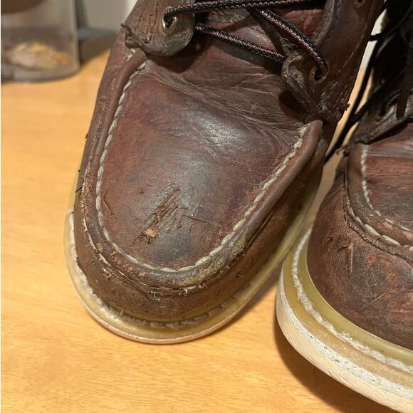 Irish Setter Ashby Work Boots Men 9 D Moc Toe Safety Toe Brown Leather Thrashed - Picture 8 of 11